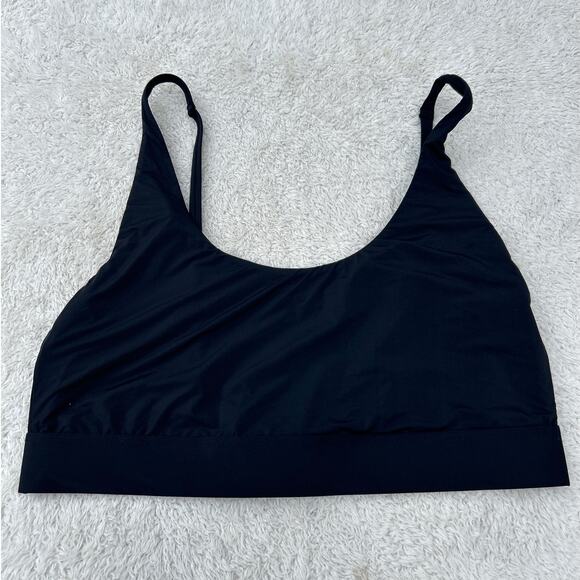 Fabletics Bralette Medium Black Unlined Swimsuit Swim Top High Neck - Picture 1 of 7